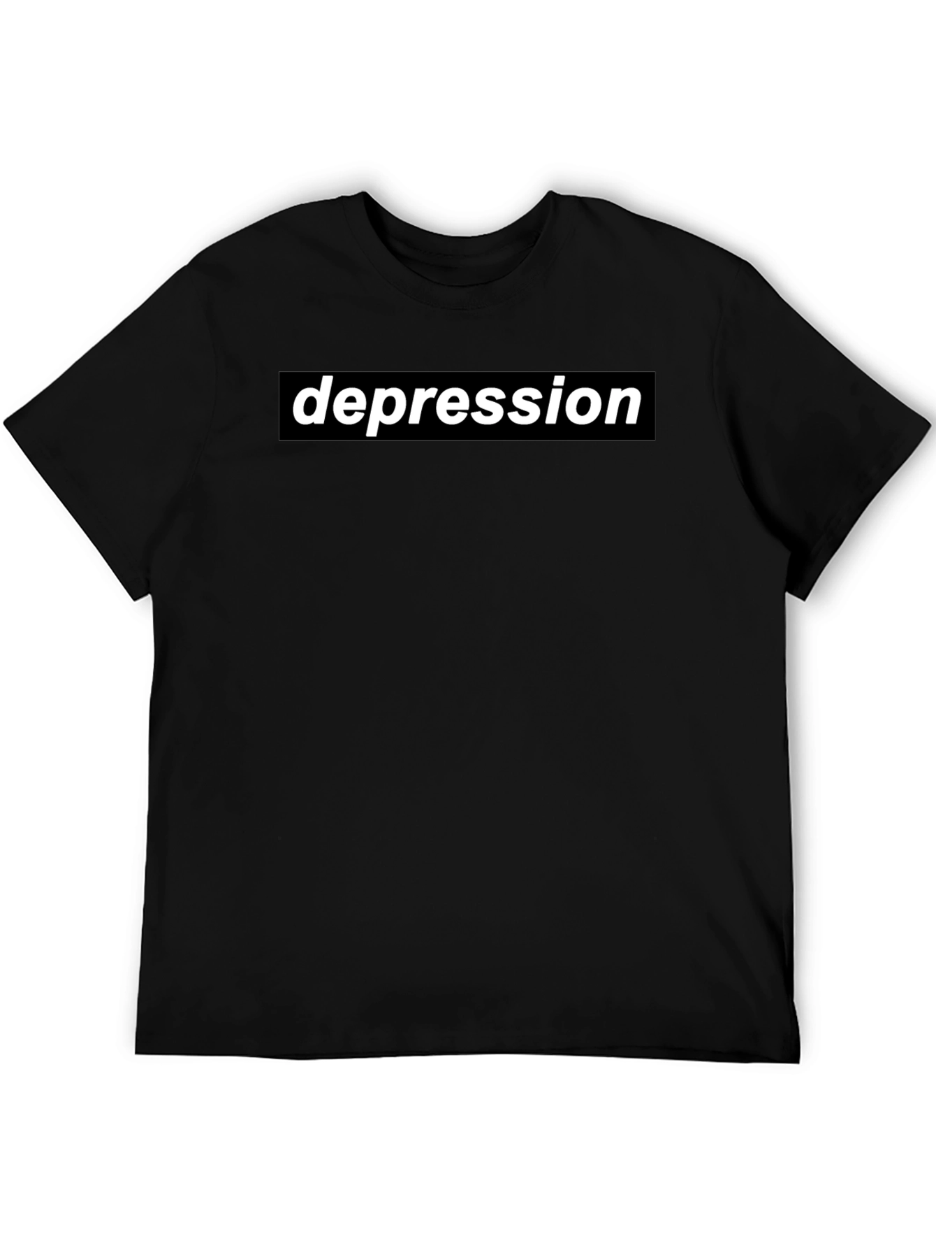Depression Graphic T-Shirt - Black Crew Neck Tee