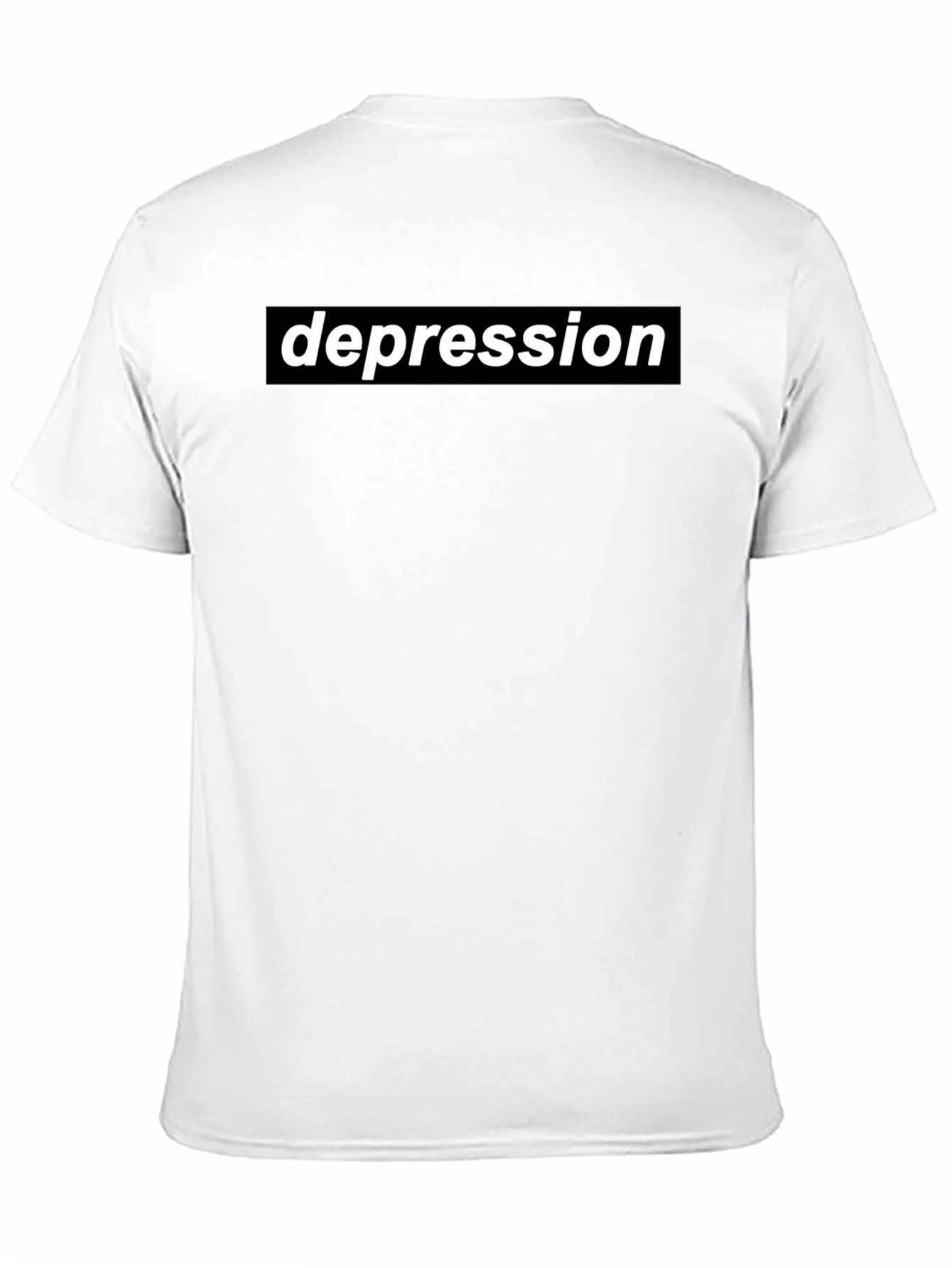 Depression Graphic T-Shirt - Black Crew Neck Tee