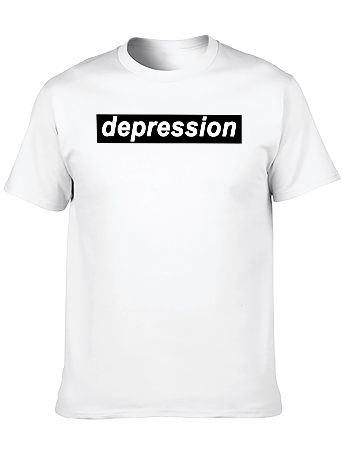 Depression Graphic T-Shirt - Black Crew Neck Tee