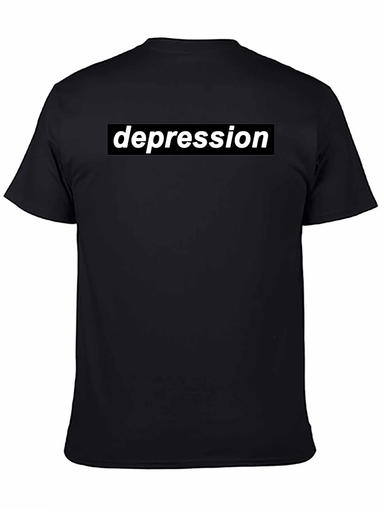 Depression Graphic T-Shirt - Black Crew Neck Tee
