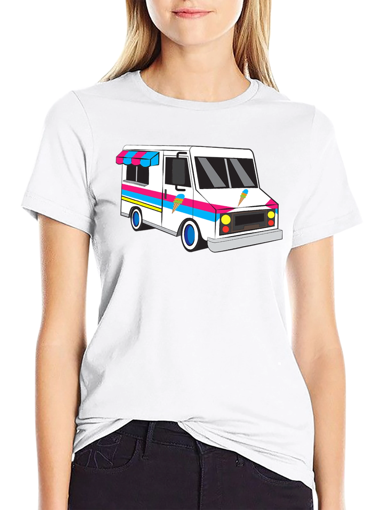 Ice Cream Truck Graphic Tee - Black