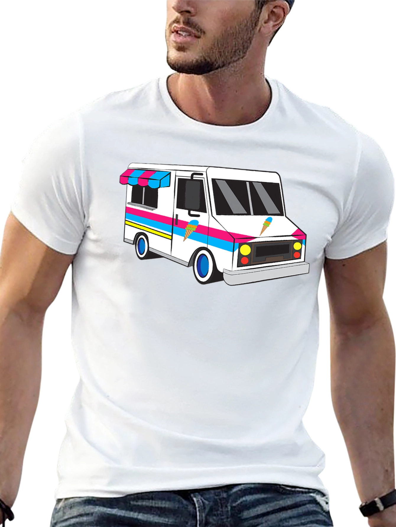 Ice Cream Truck Graphic Tee - Black