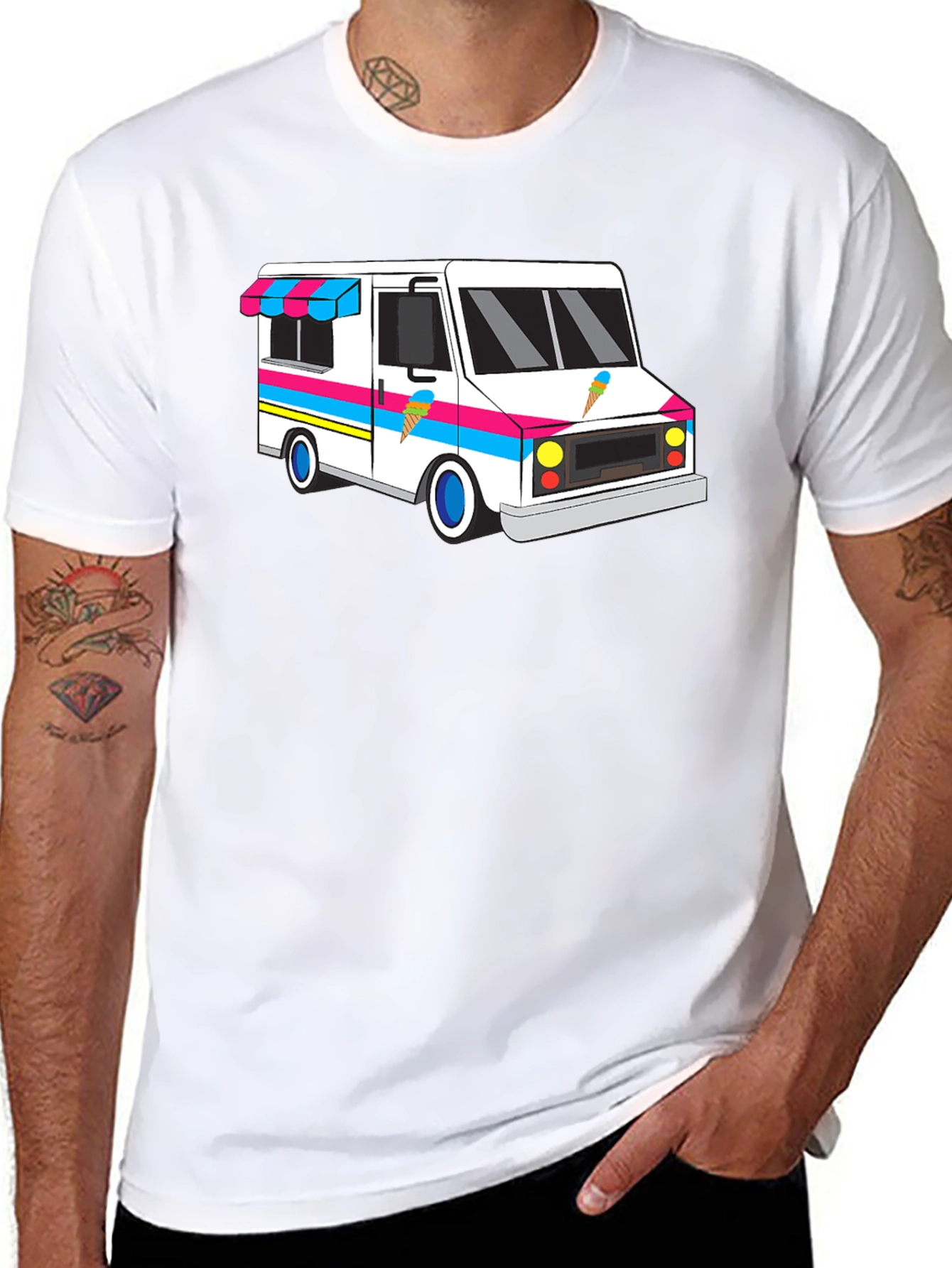 Ice Cream Truck Graphic Tee - Black
