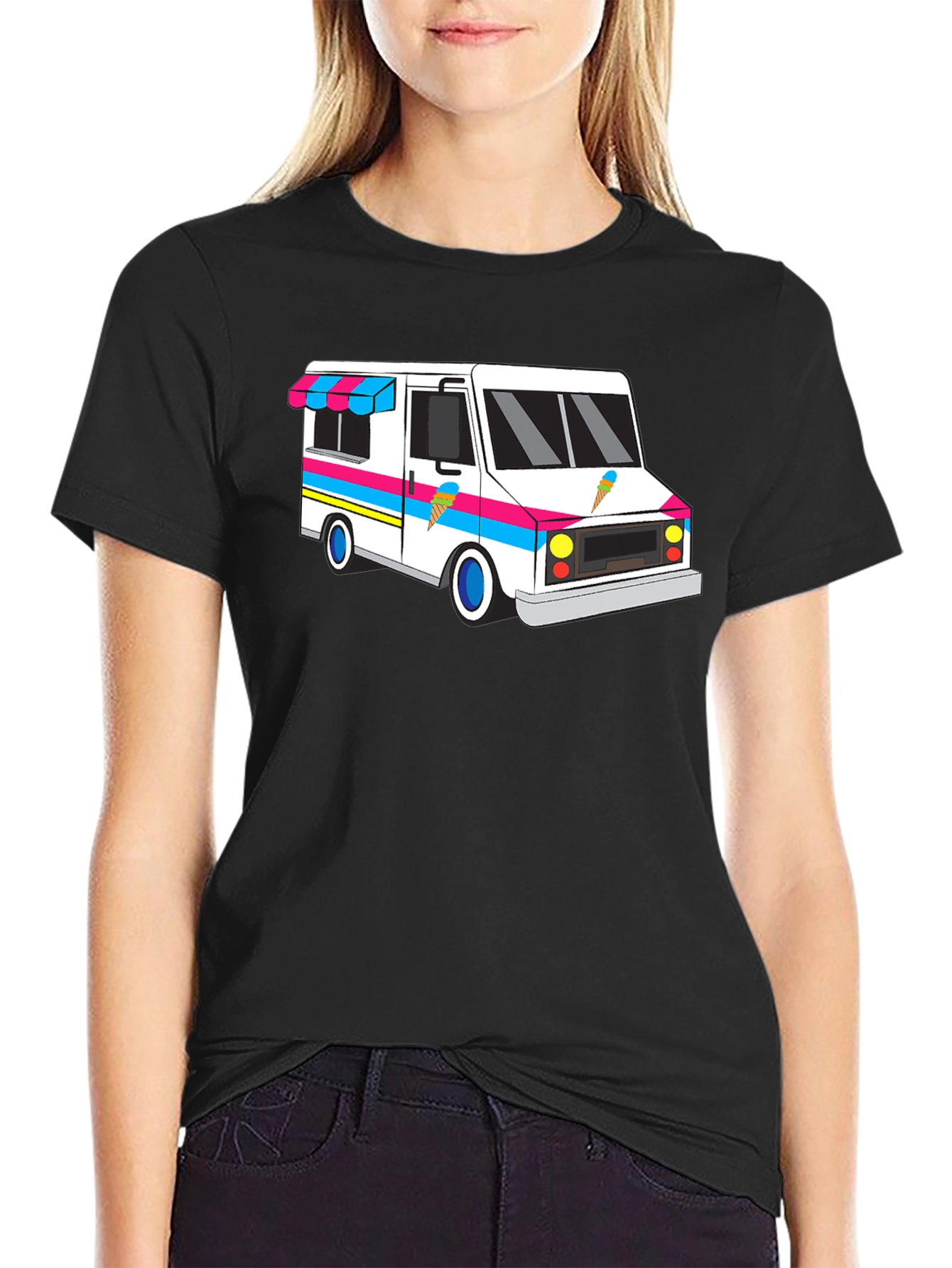 Ice Cream Truck Graphic Tee - Black