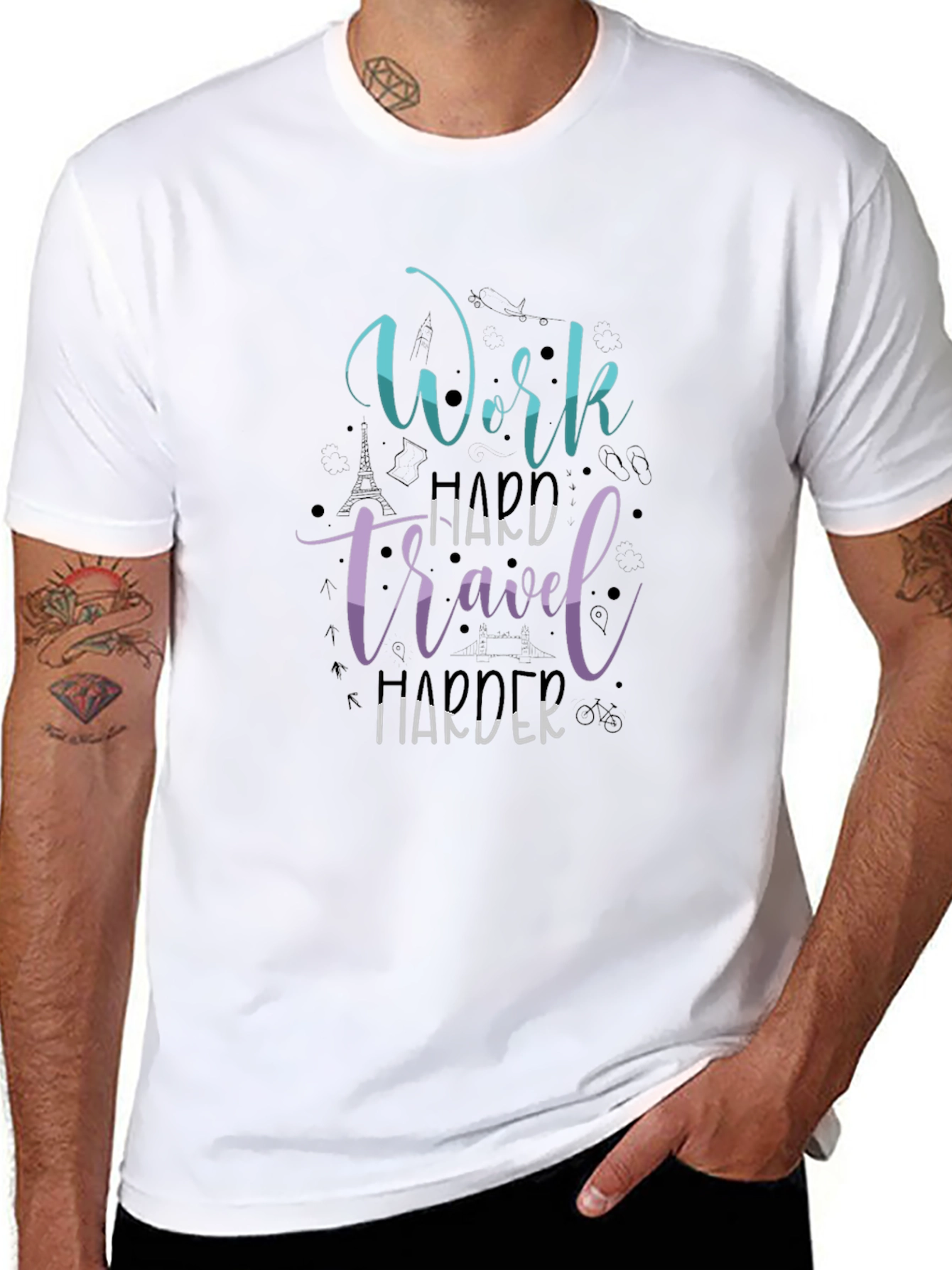 Work Travel Harder Graphic T-Shirt