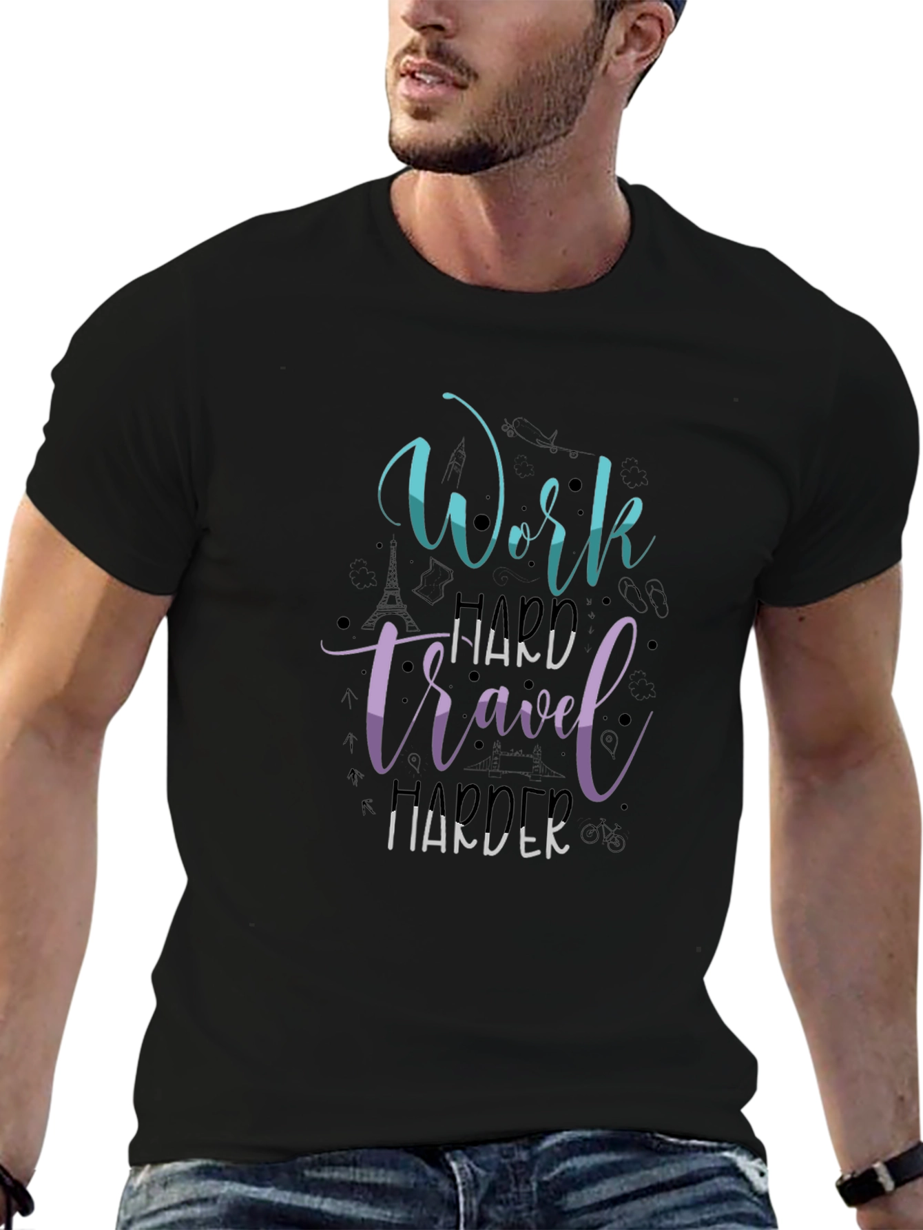 Work Travel Harder Graphic T-Shirt
