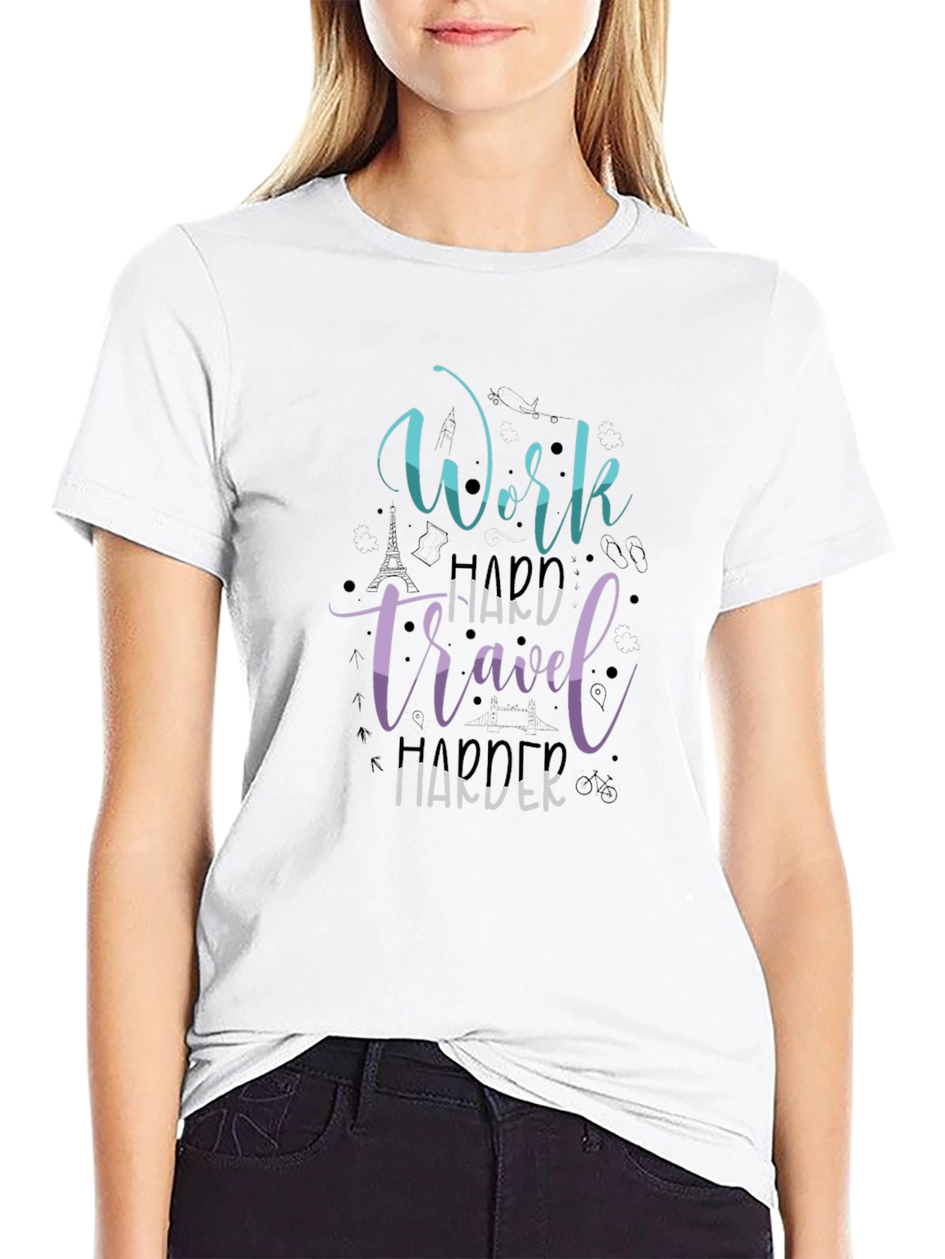 Work Travel Harder Graphic T-Shirt
