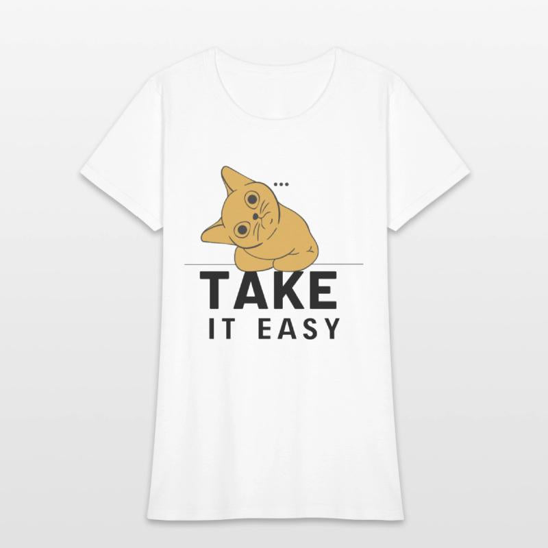 Take It Easy Cat Tee Design