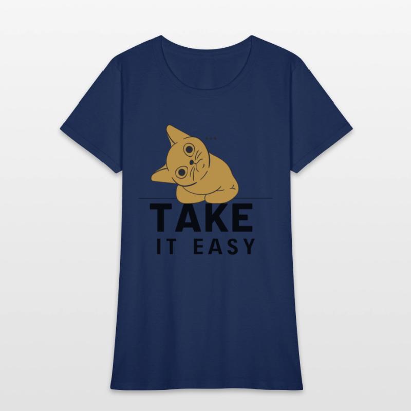 Take It Easy Cat Tee Design