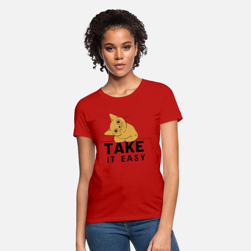 Take It Easy Cat Tee Design