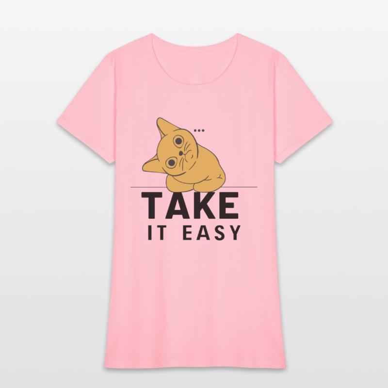 Take It Easy Cat Tee Design