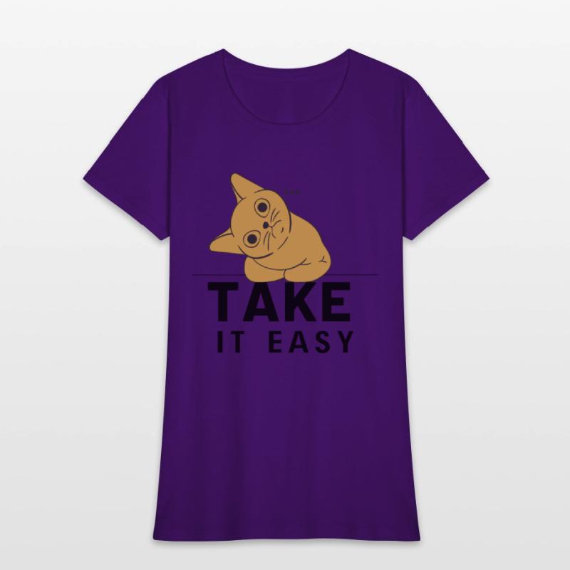 Take It Easy Cat Tee Design