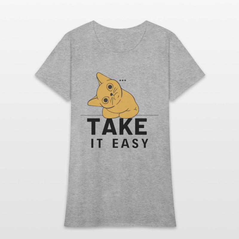 Take It Easy Cat Tee Design