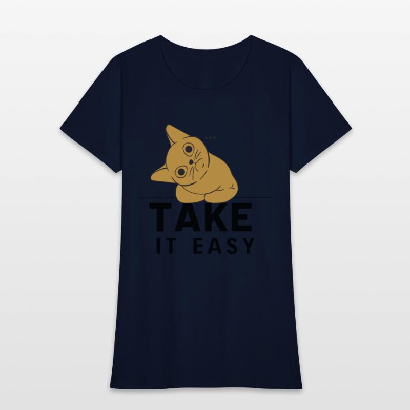 Take It Easy Cat Tee Design