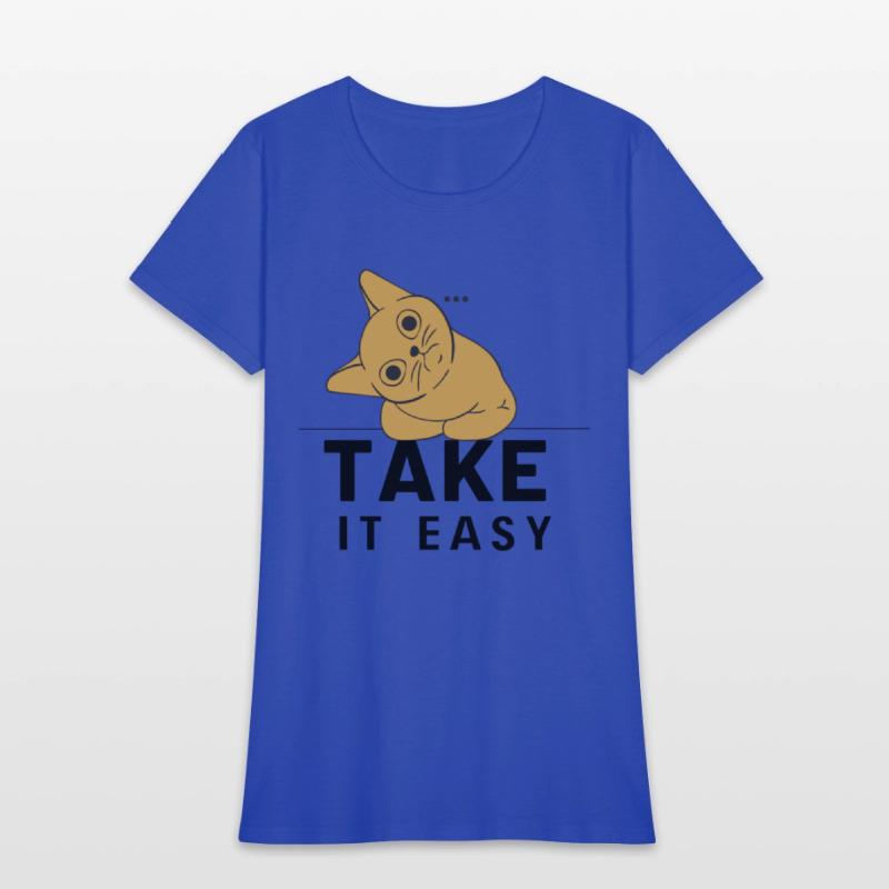 Take It Easy Cat Tee Design