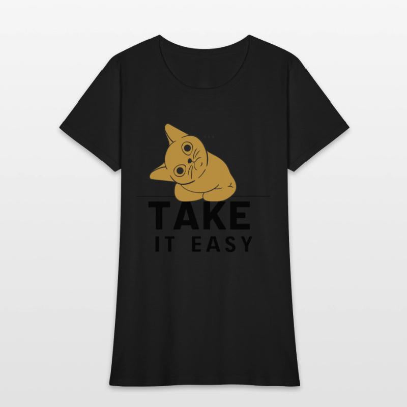 Take It Easy Cat Tee Design