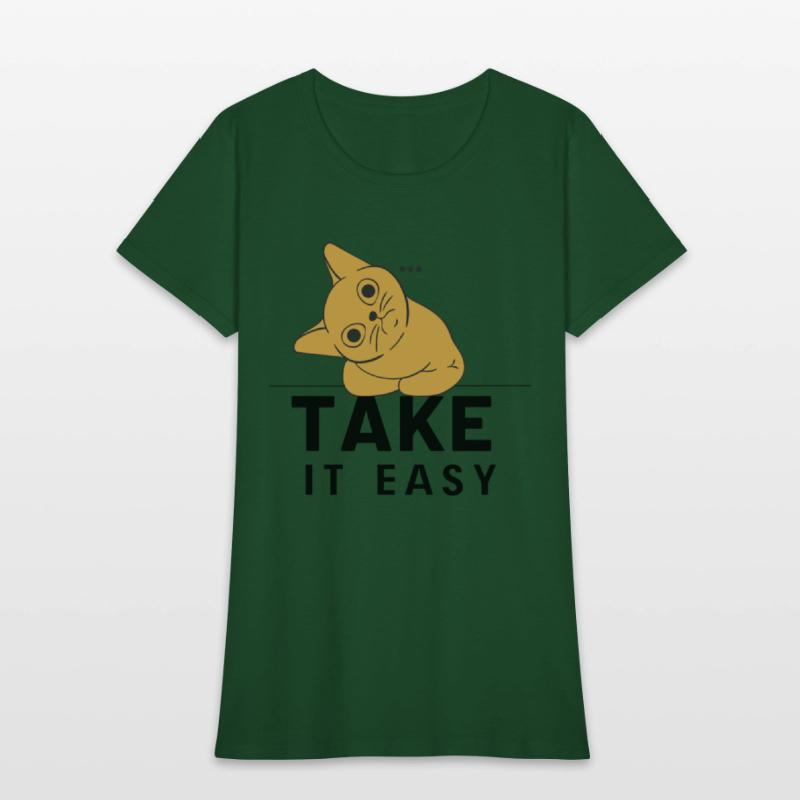 Take It Easy Cat Tee Design