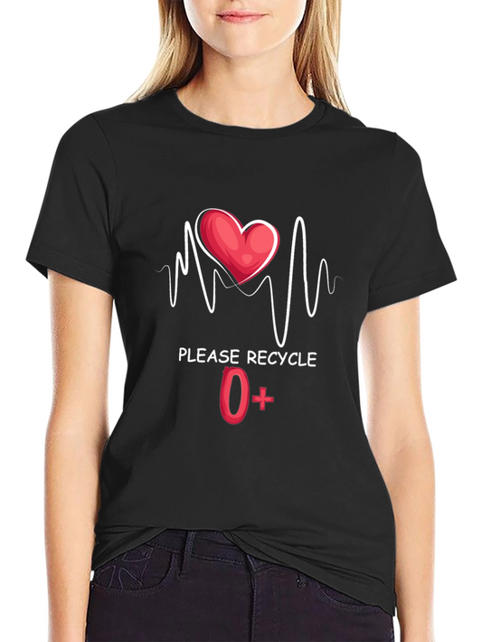 Recycle O+ Blood Type Graphic Tee
