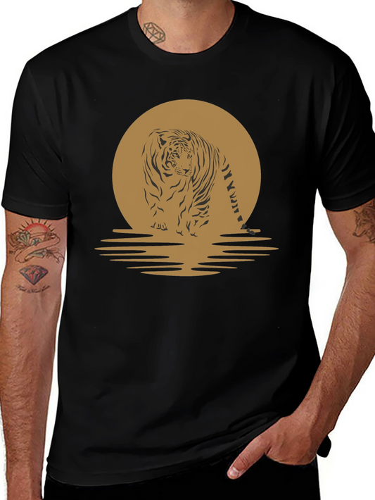 Tiger Sunset Graphic Tee - Cool Animal T-Shirt