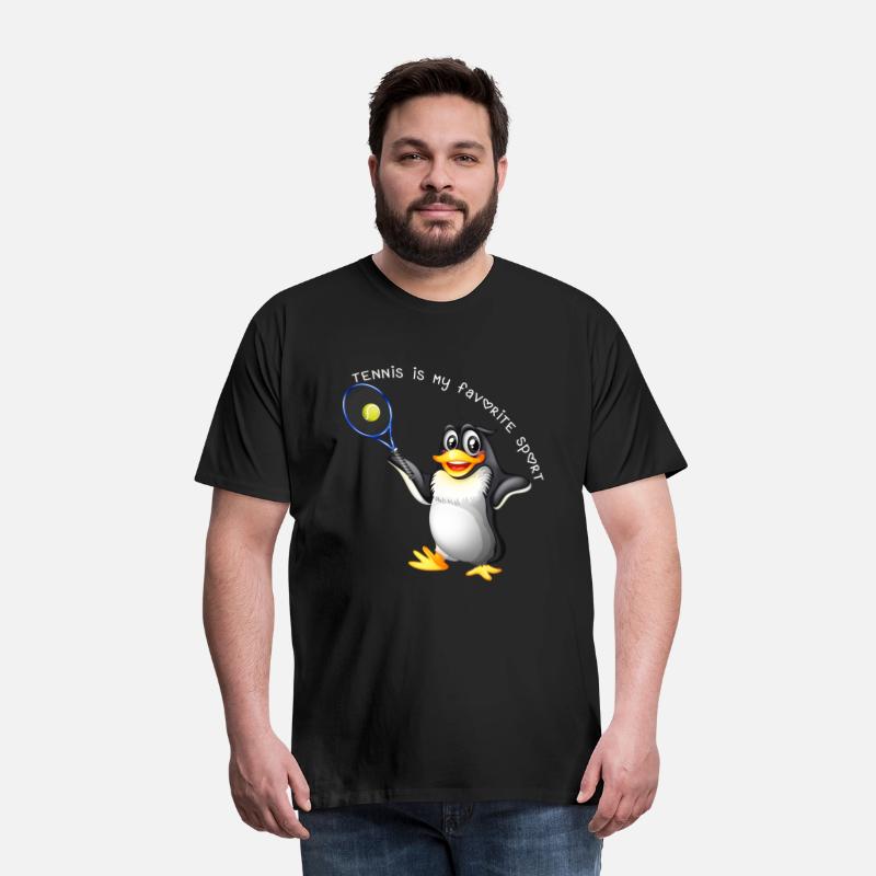 Tennis is my favorite sport(Penguin playing tennis