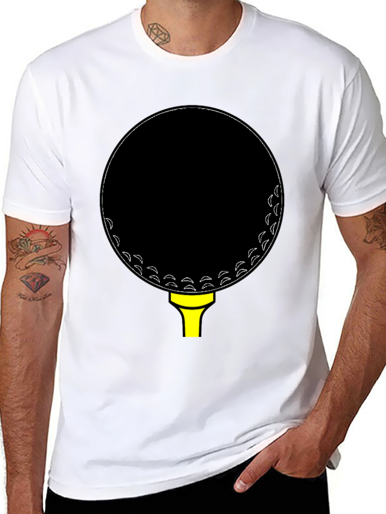 Golf Ball Tee Black T-Shirt