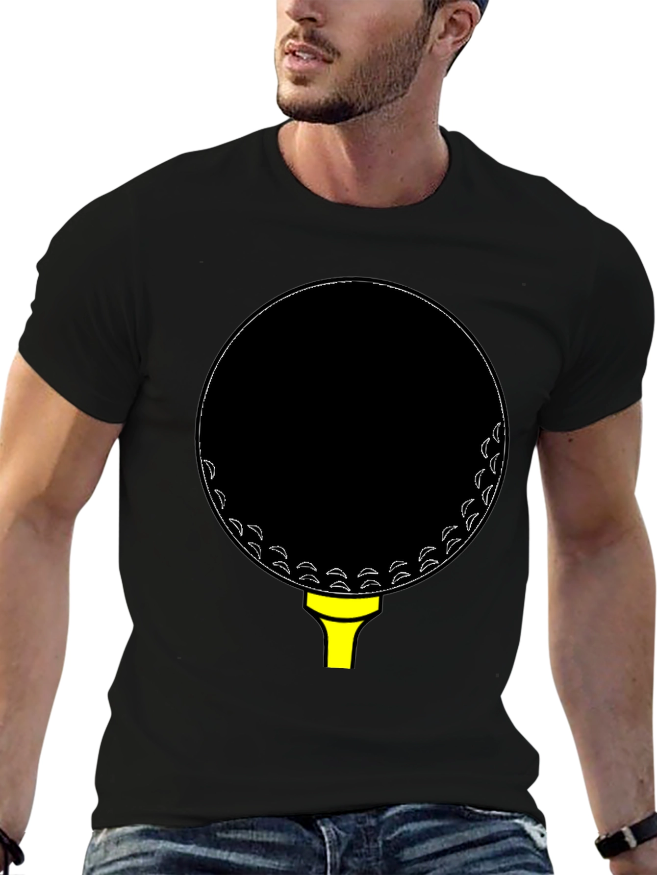Golf Ball Tee Black T-Shirt
