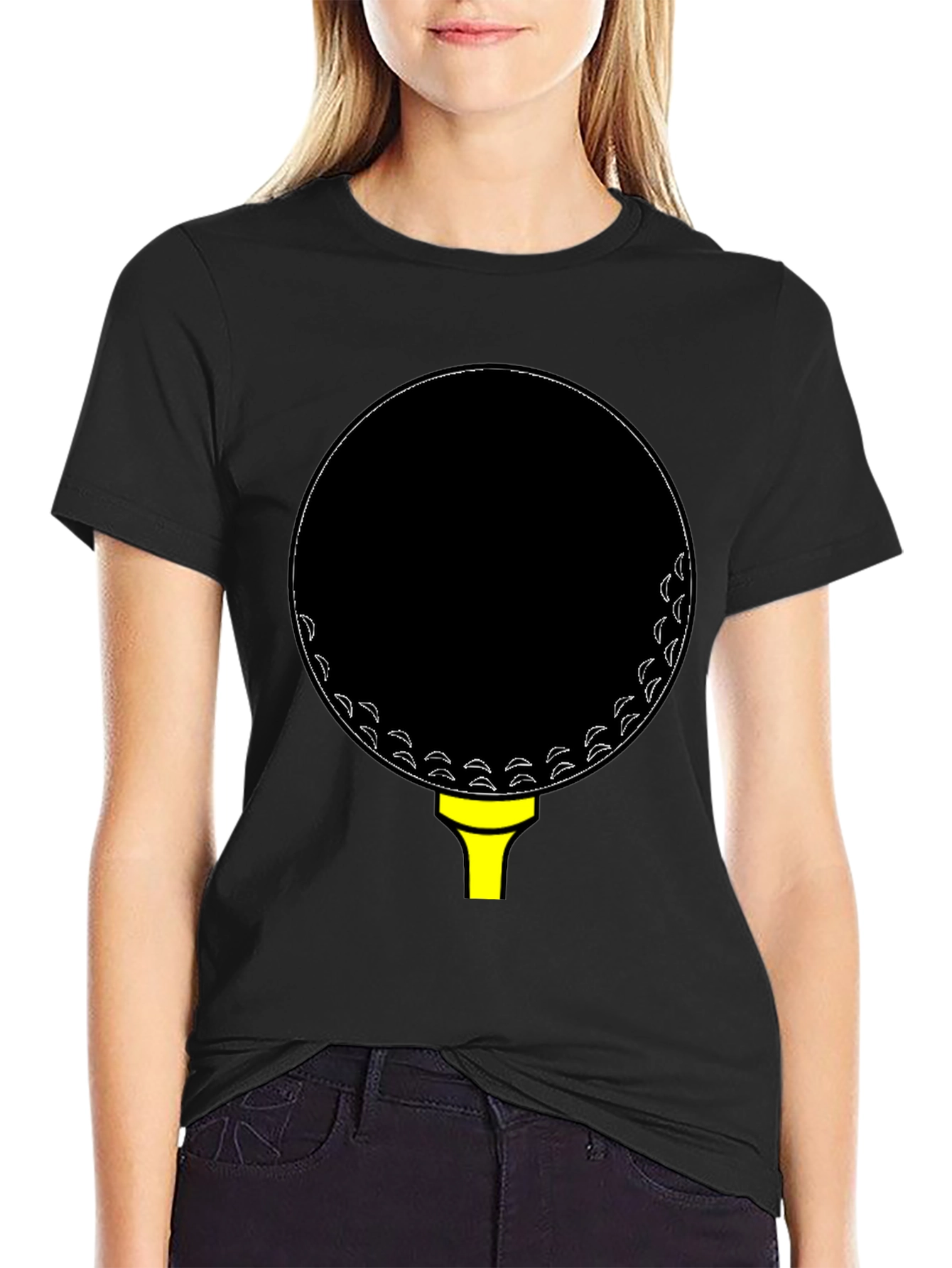 Golf Ball Tee Black T-Shirt
