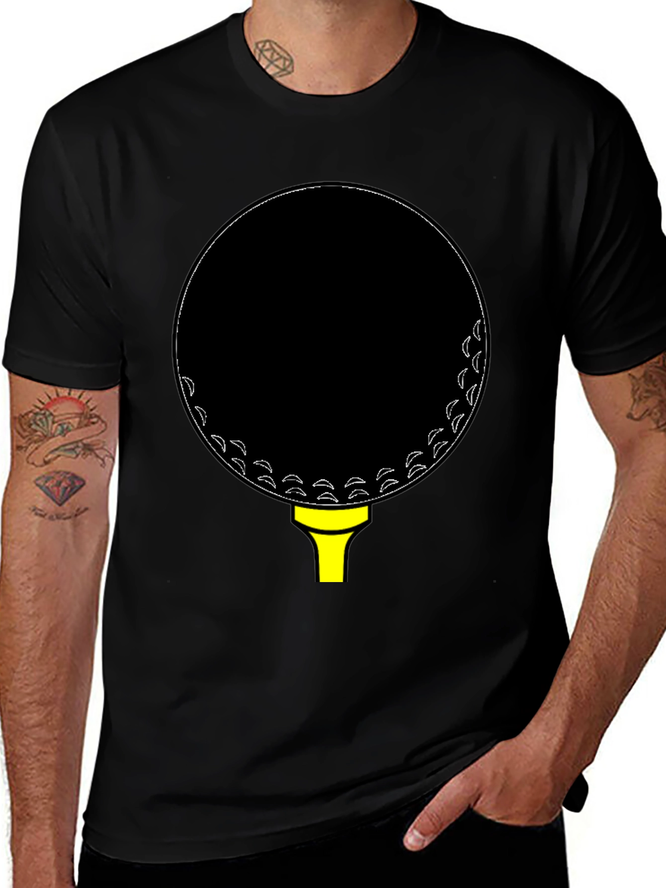 Golf Ball Tee Black T-Shirt