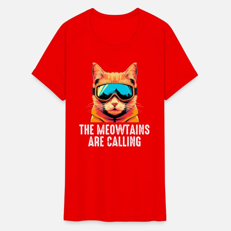 the meowtains are calling, funny skiing