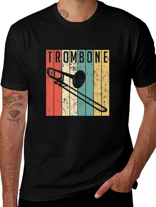 Retro Trombone T-Shirt - Vintage Music Lover Tee