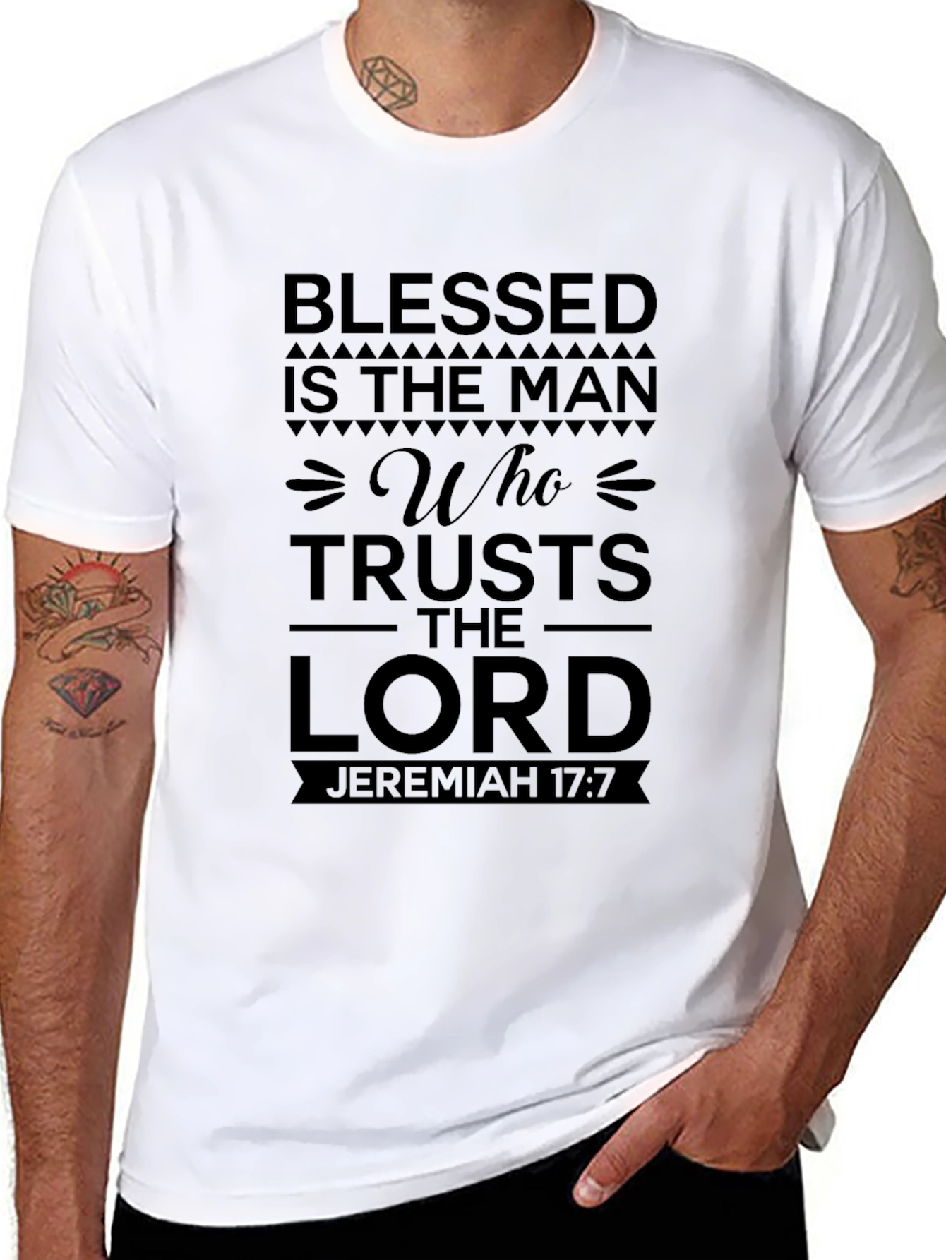 Blessed Man T-Shirt - Jeremiah 17:7 Christian Apparel