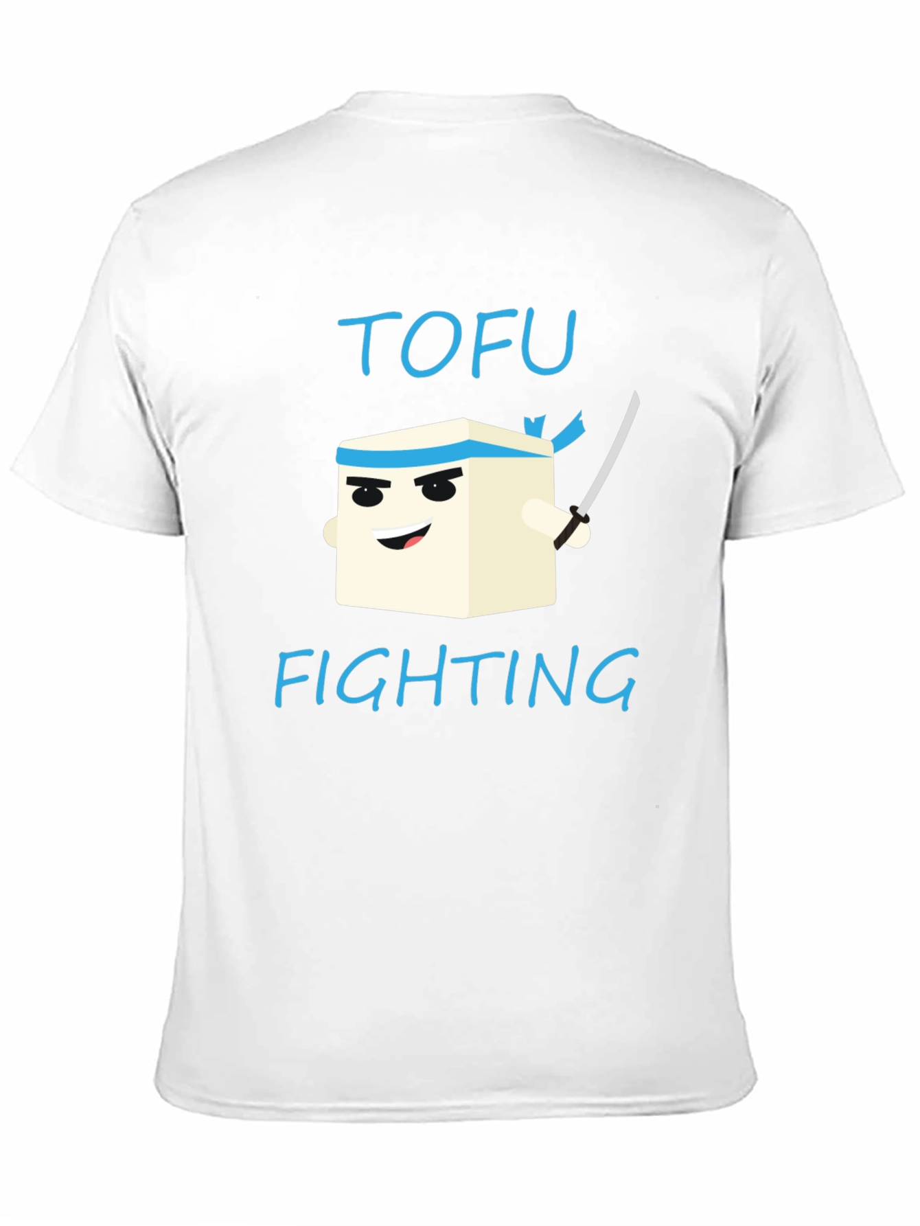 Tofu Fighting Graphic T-Shirt - Black Crew Neck Tee