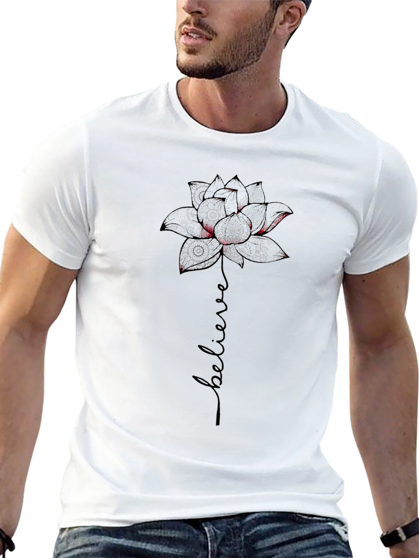 Lotus Believe Graphic Tee - Black Unisex Shirt