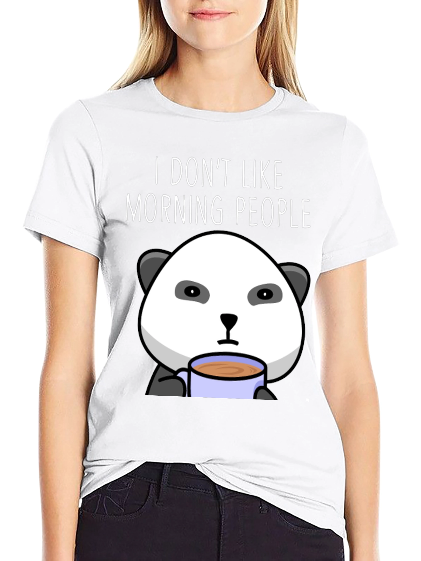 Funny Panda I Dont Like Morning People T-Shirt