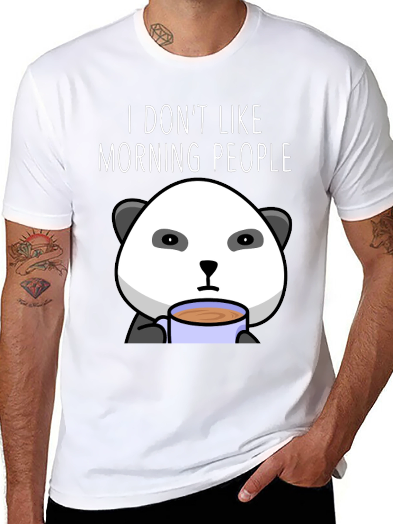 Funny Panda I Dont Like Morning People T-Shirt