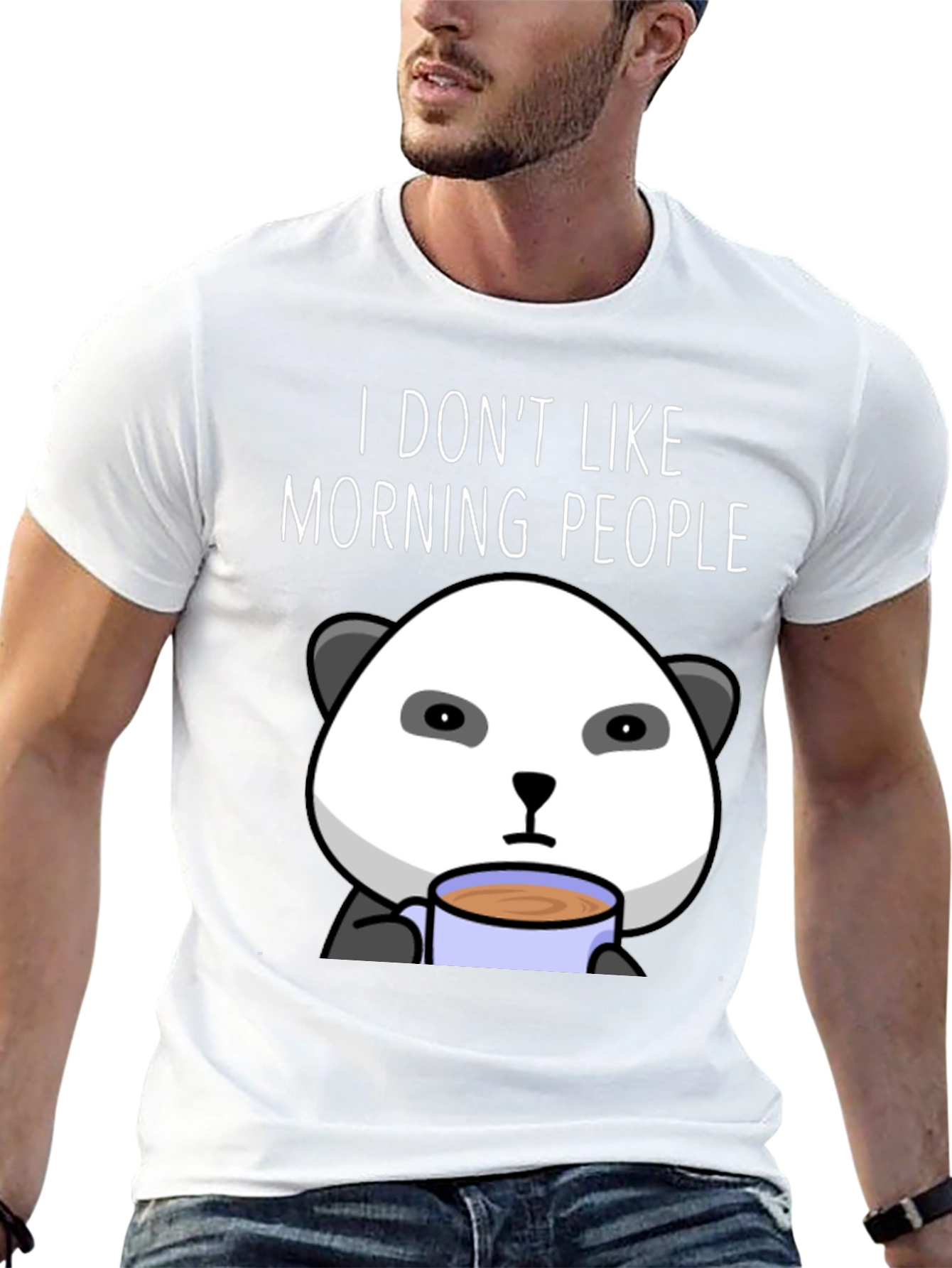Funny Panda I Dont Like Morning People T-Shirt
