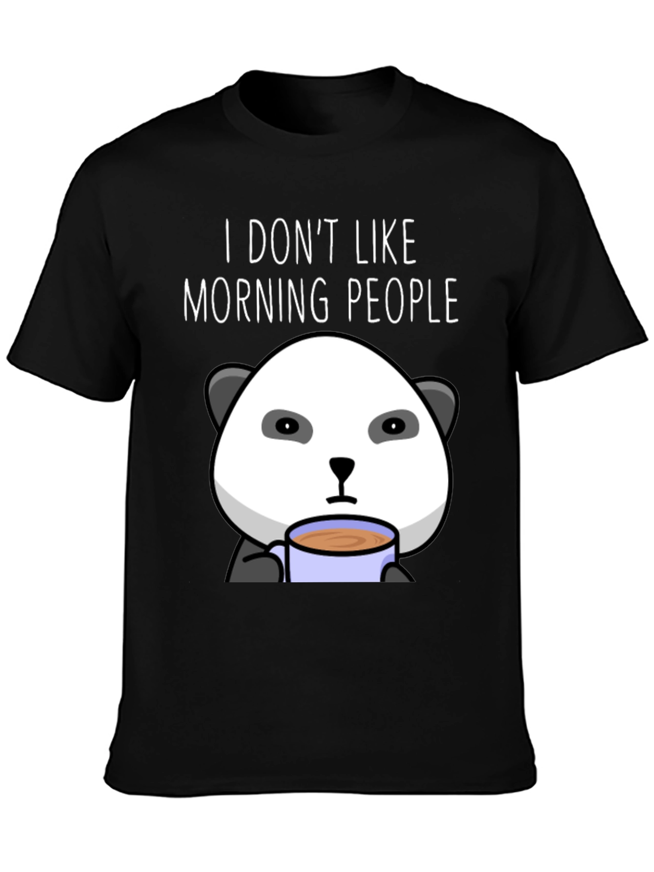 Funny Panda I Dont Like Morning People T-Shirt