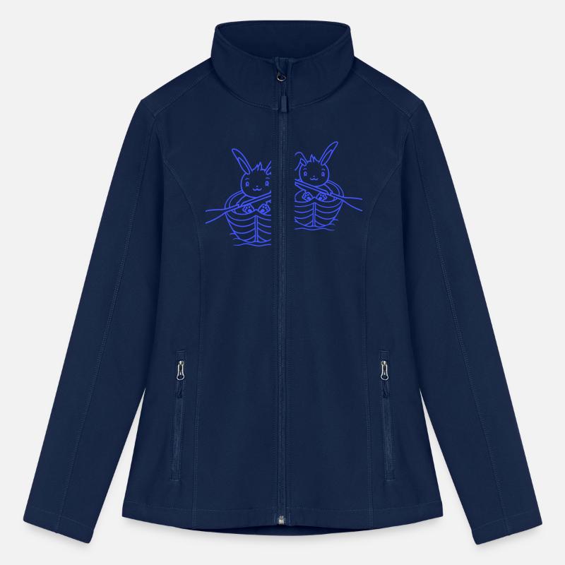 Two Cute Rabbits Bunny Paddling Rowing Boat Friend