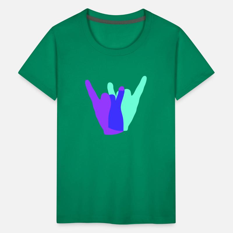 Two heavy metal hard rock horn finger hand gesture