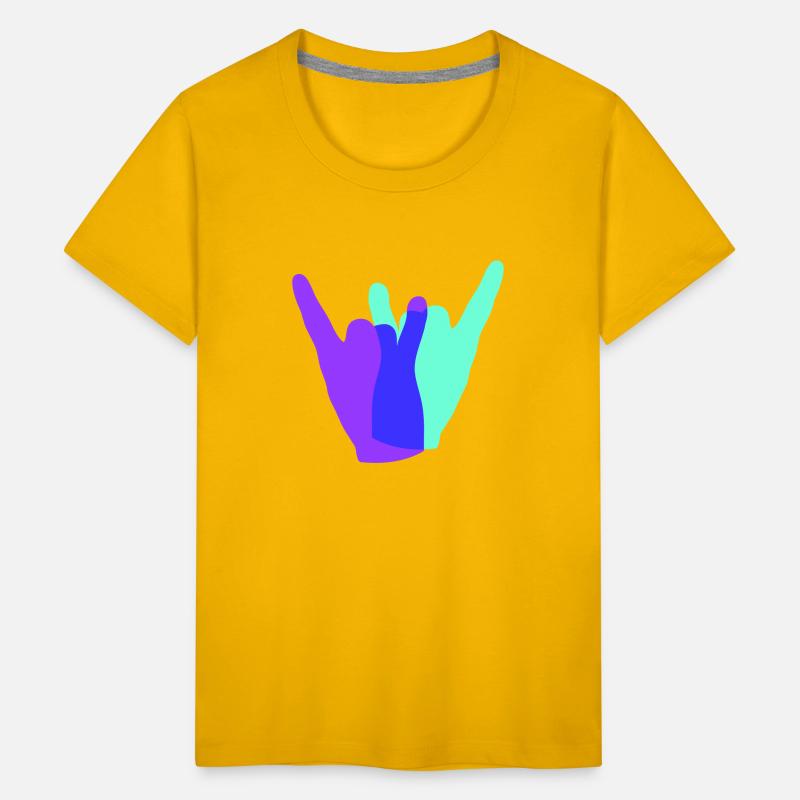 Two heavy metal hard rock horn finger hand gesture