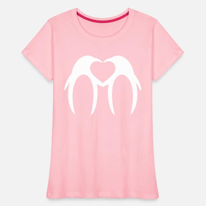 Two penguins form a heart in love