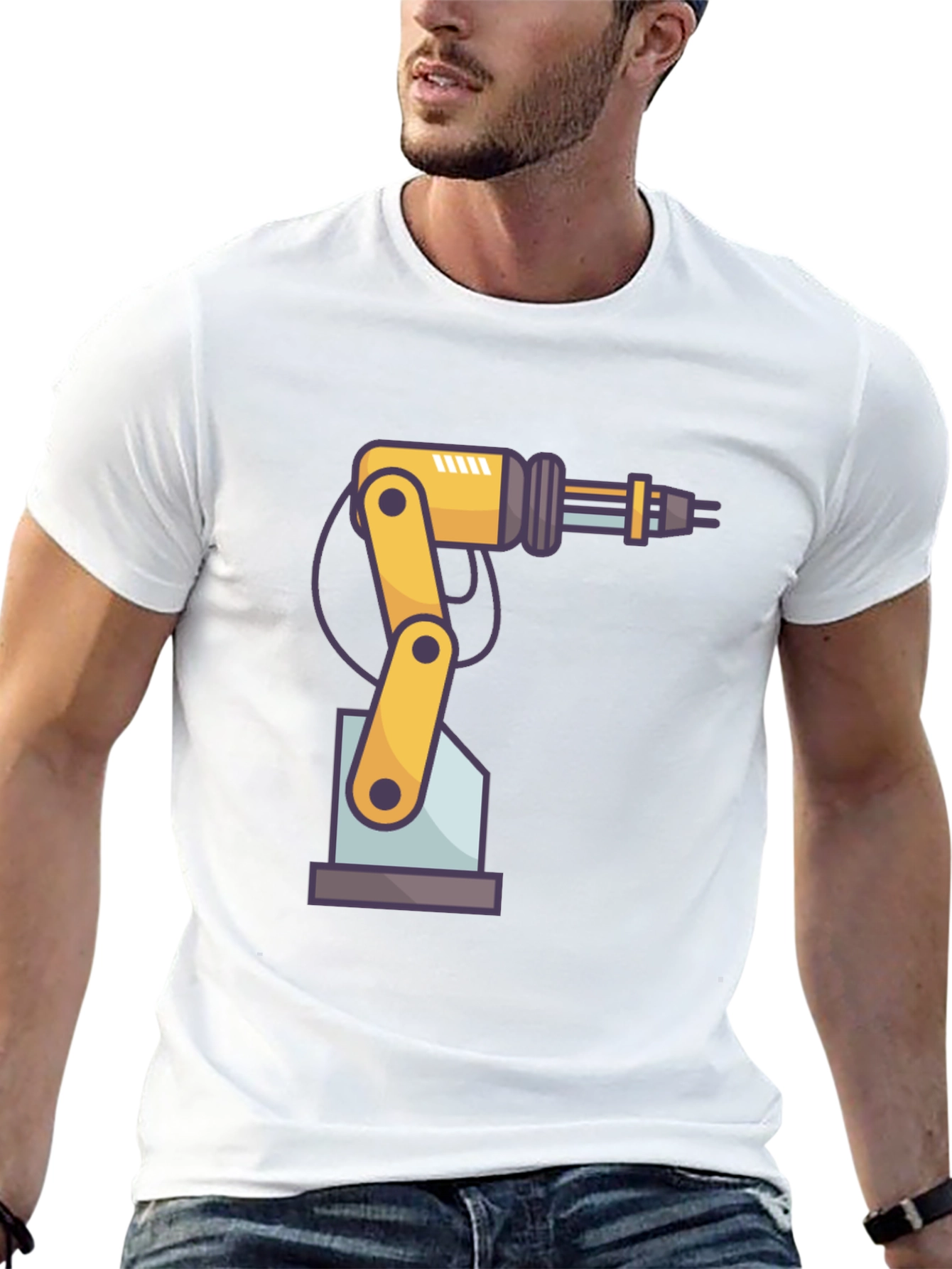 Robotic Arm Graphic T-Shirt - Cool Tech Design