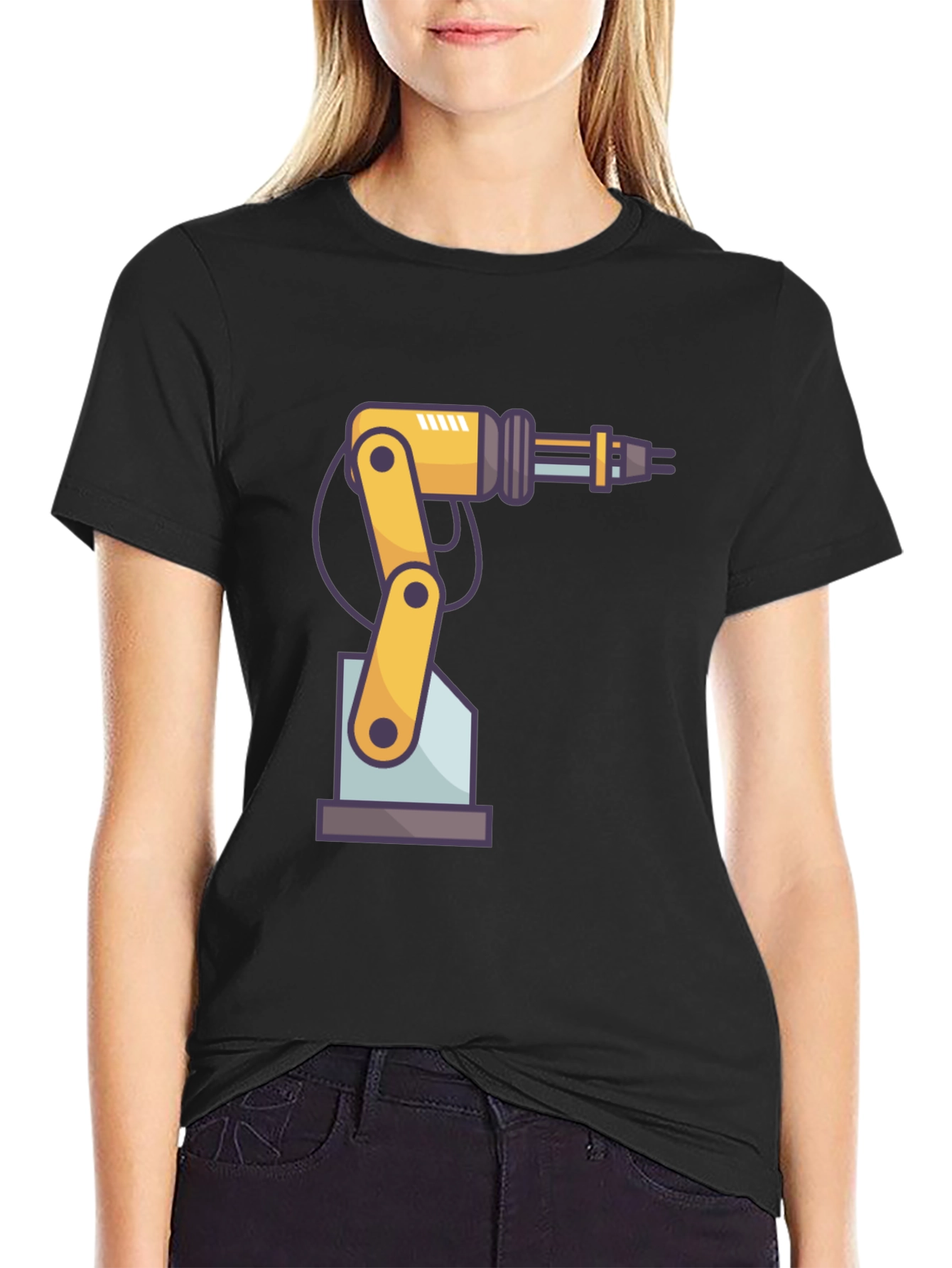 Robotic Arm Graphic T-Shirt - Cool Tech Design