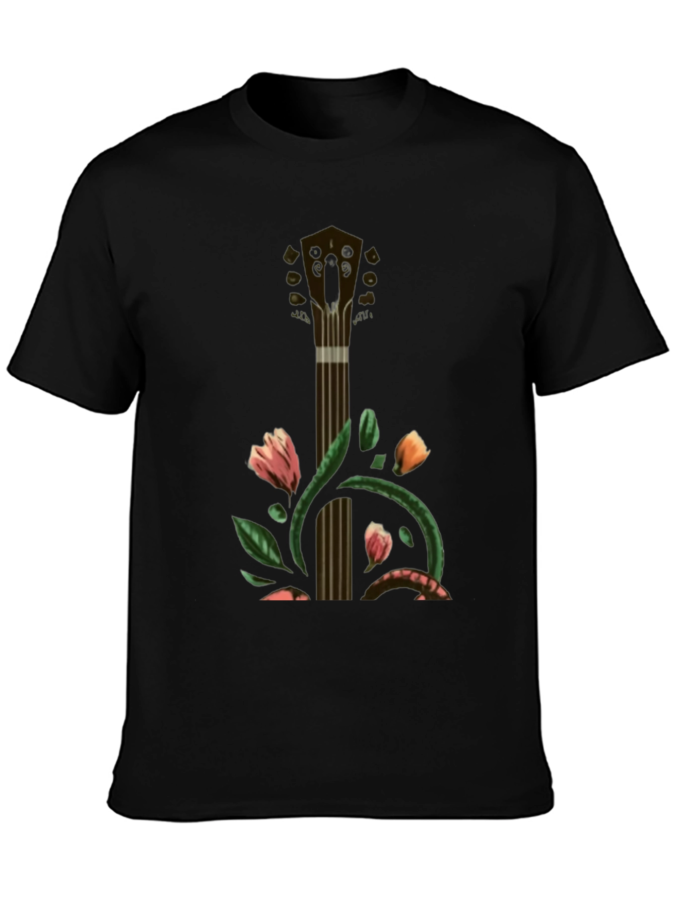 Floral Guitar T-Shirt - Unique Musical Style