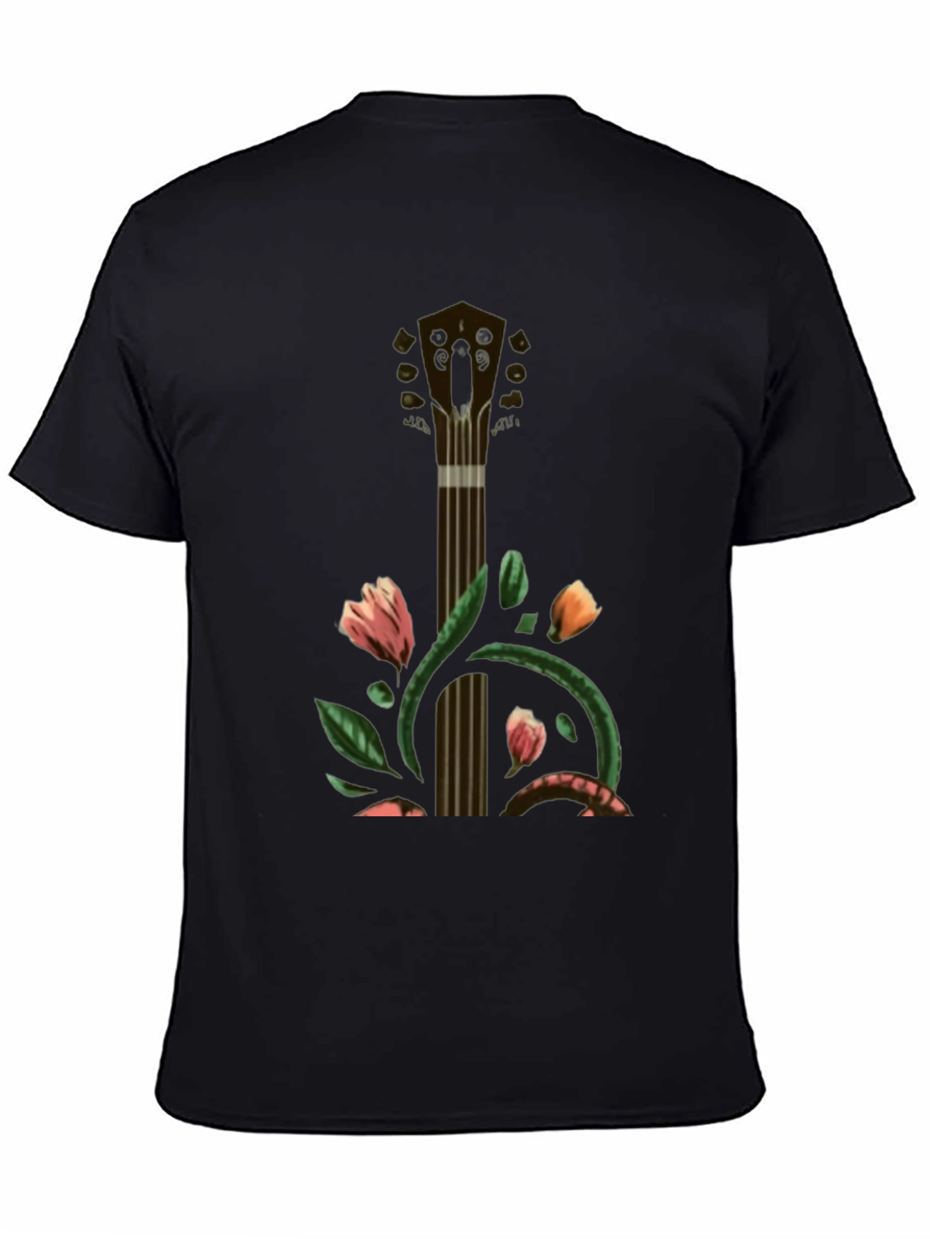 Floral Guitar T-Shirt - Unique Musical Style