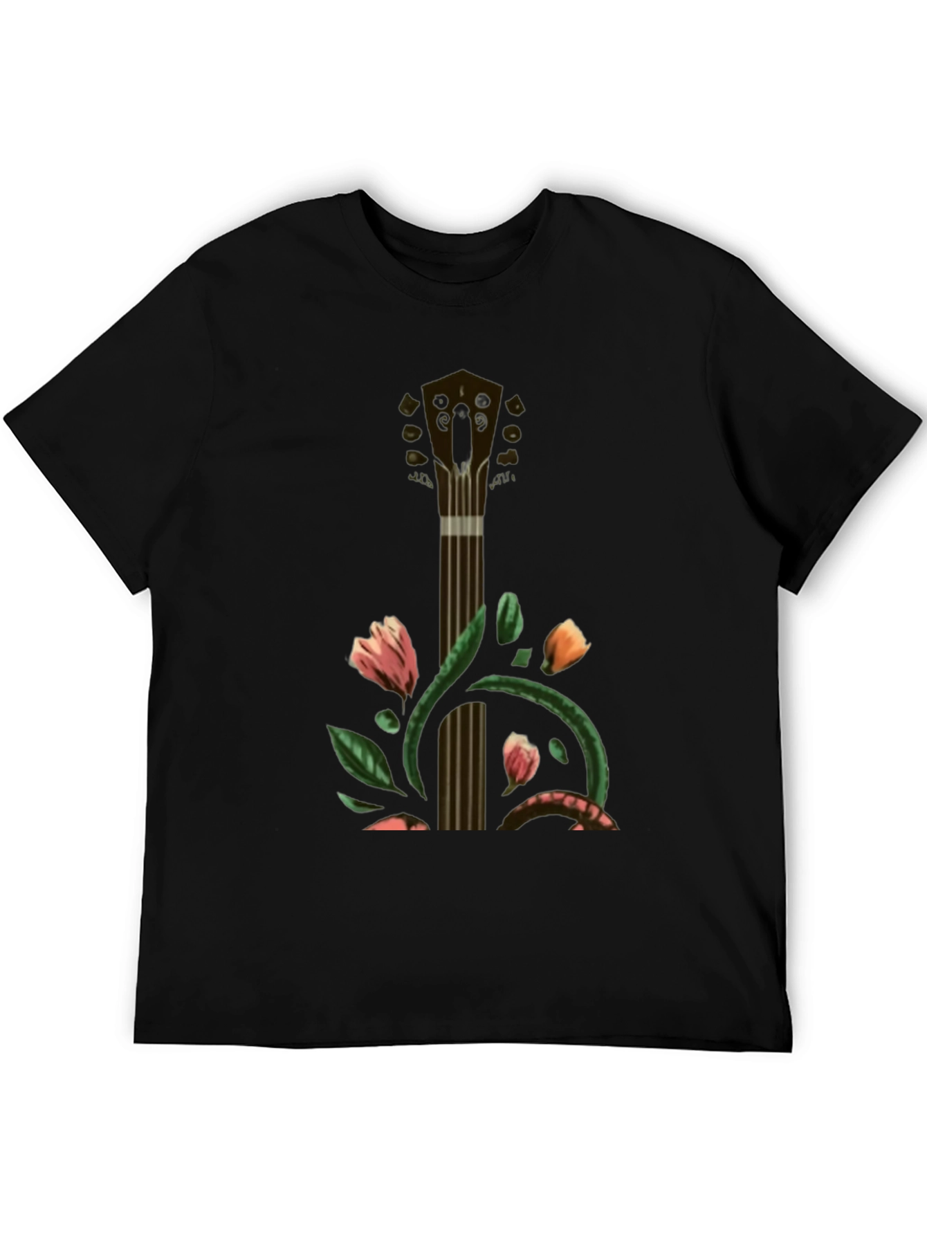 Floral Guitar T-Shirt - Unique Musical Style