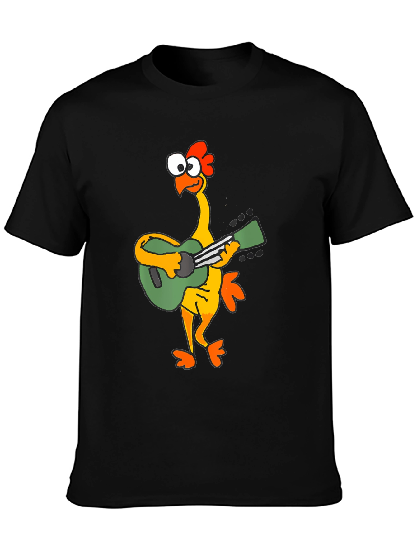 Funny Chicken Guitarist Graphic Tee