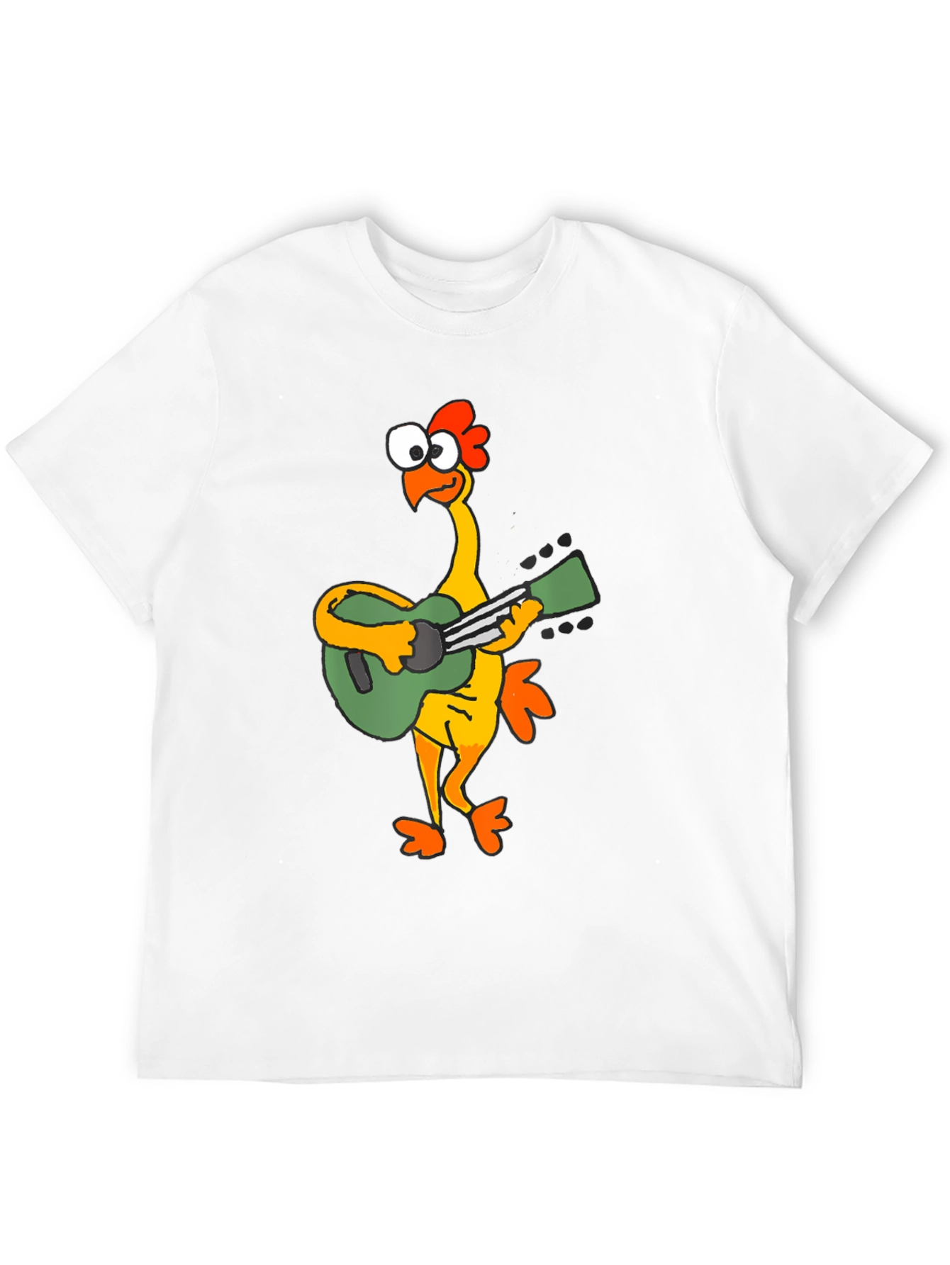 Funny Chicken Guitarist Graphic Tee