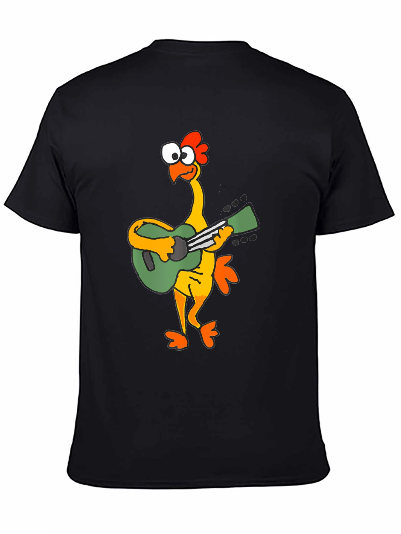 Funny Chicken Guitarist Graphic Tee