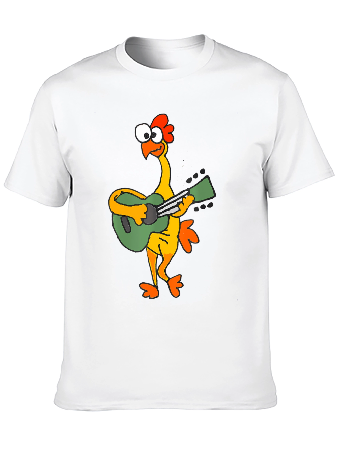 Funny Chicken Guitarist Graphic Tee